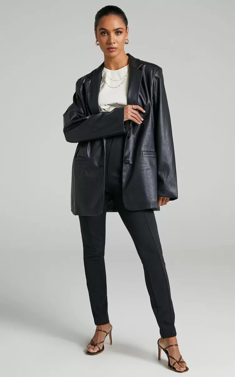 Showpo Blazers Samanfa Jacket - Faux Leather Jacket In Black Women - 3