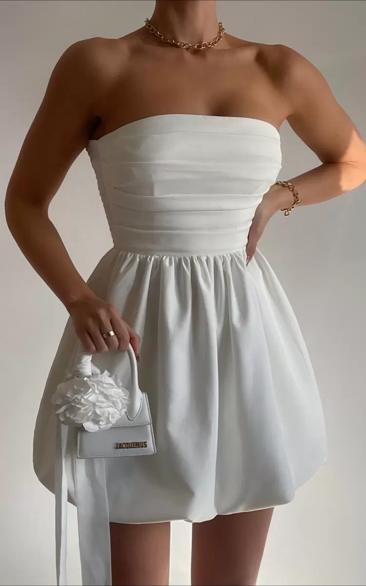 Shaima Mini Dress - Strapless Dress In White Women Curve Clothes Showpo
