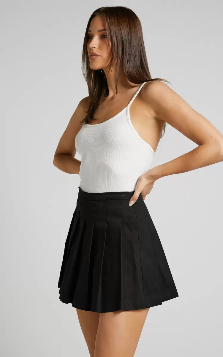 Showpo Curve Clothes Cailin Mini Skirt - Pleated Skirt In Black Women - 2