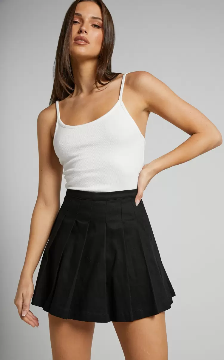 Showpo Curve Clothes Cailin Mini Skirt - Pleated Skirt In Black Women - 4