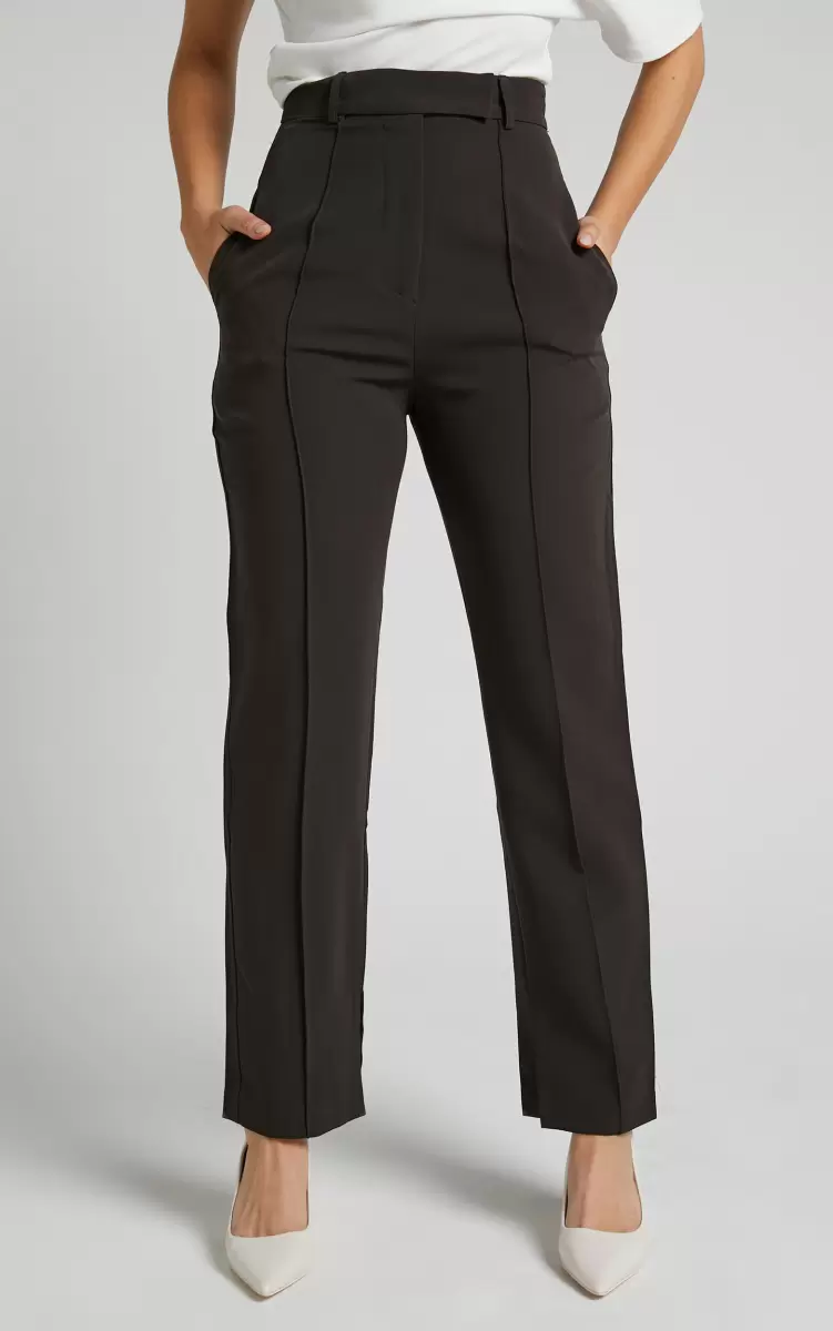 Showpo Women Rogers - High Waisted Pants In Charcoal Curve Clothes - 1