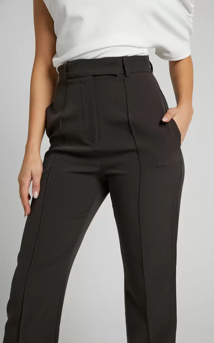 Showpo Women Rogers - High Waisted Pants In Charcoal Curve Clothes - 3
