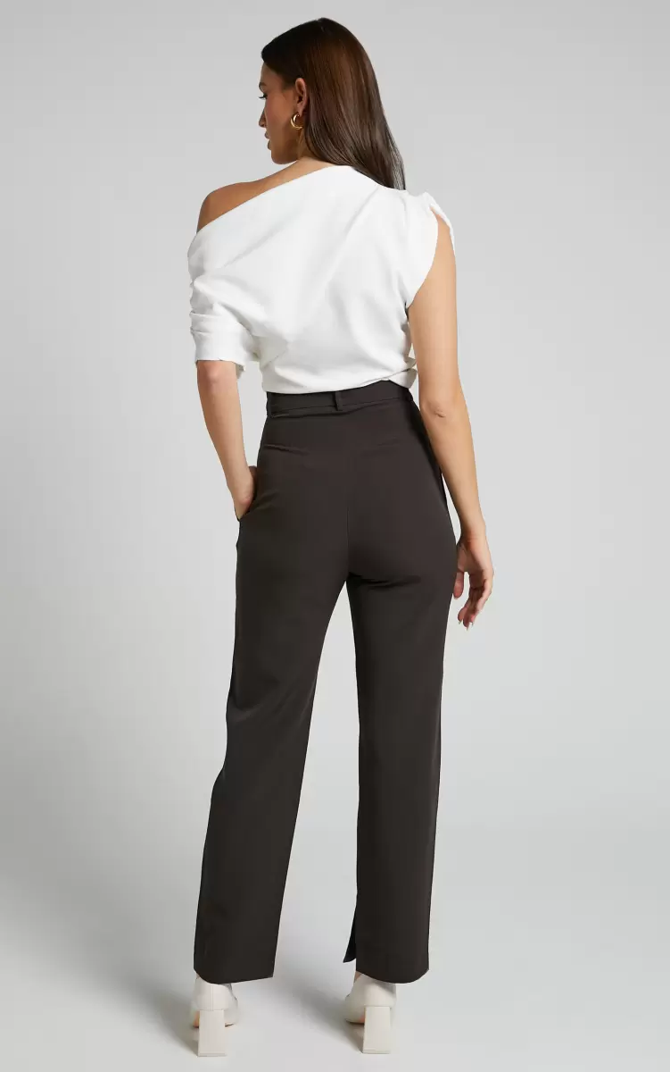 Showpo Women Rogers - High Waisted Pants In Charcoal Curve Clothes - 4