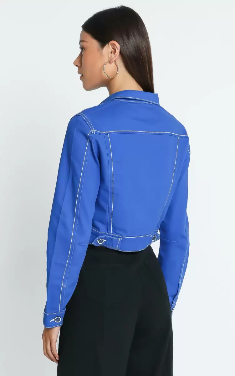 Women Showpo Lioness - Reign Denim Jacket In Cobalt Blue Denim - 4