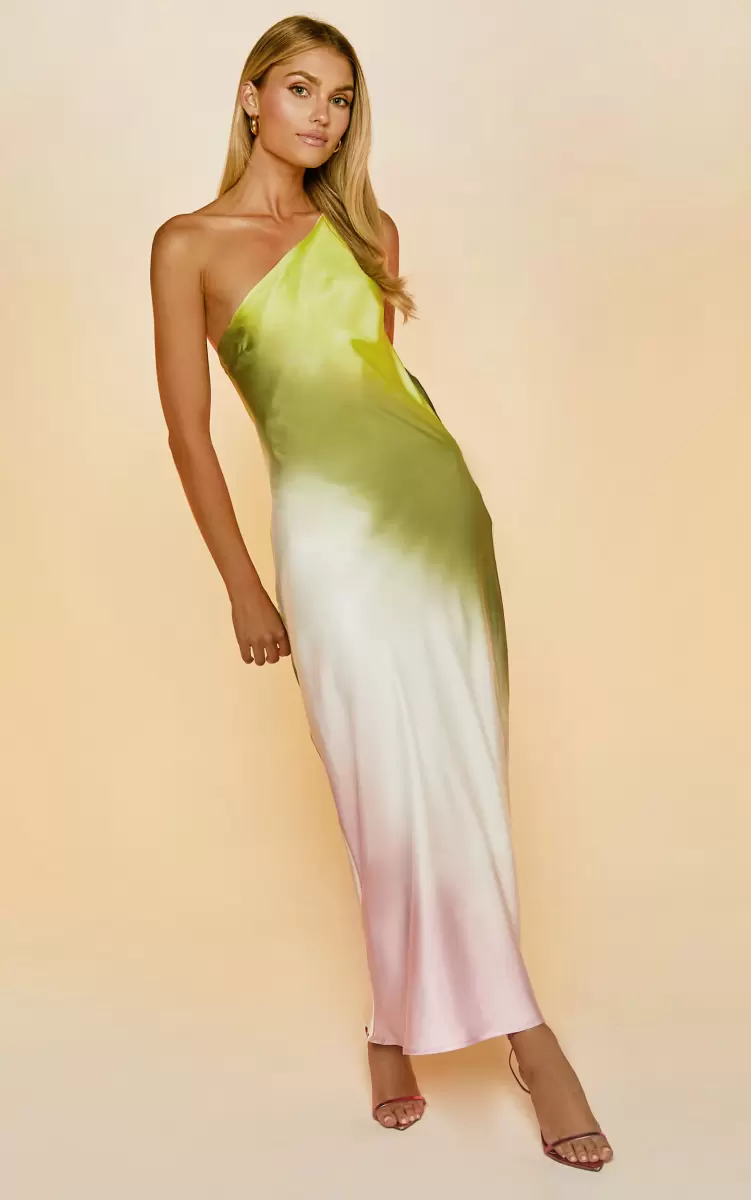 Marnie Midi Dress - One Shoulder Dress In Ombre Women Dresses Showpo