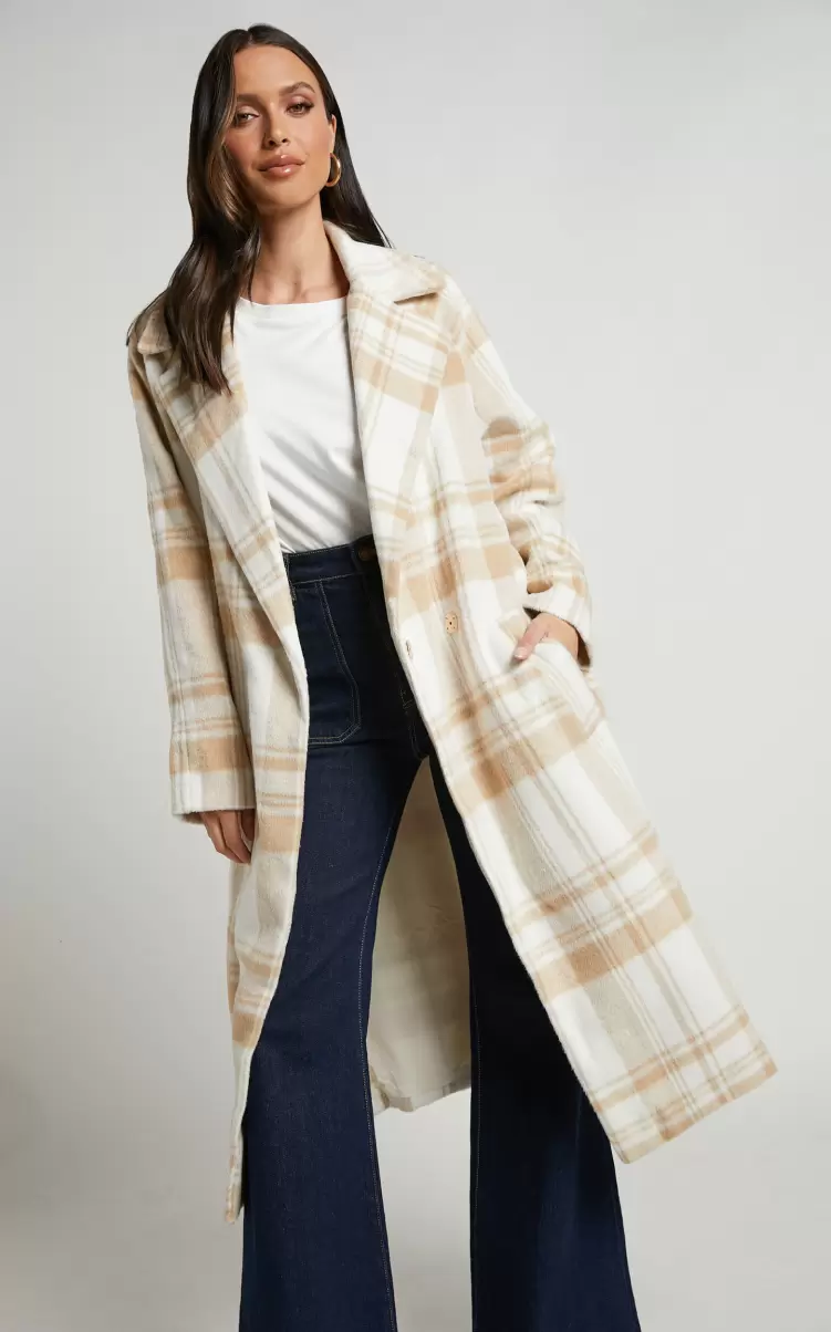 Women Jackets & Coats Phagie Coat - Wrap Coat In Cream Showpo - 2