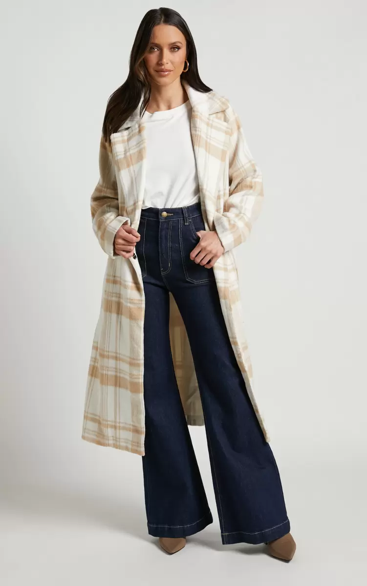 Women Jackets & Coats Phagie Coat - Wrap Coat In Cream Showpo - 3