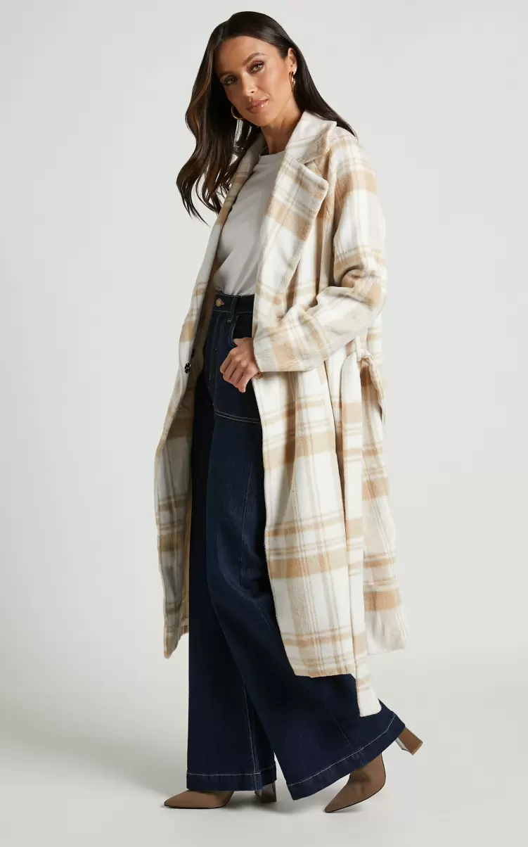 Women Jackets & Coats Phagie Coat - Wrap Coat In Cream Showpo - 4