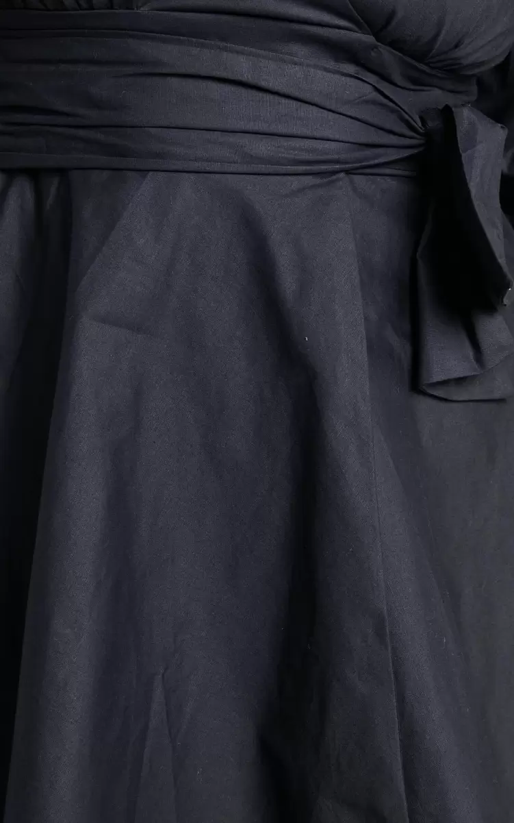 Showpo Maternity Clothes Zyla Mini Dress - Puff Sleeve Wrap Dress In Black Women - 3