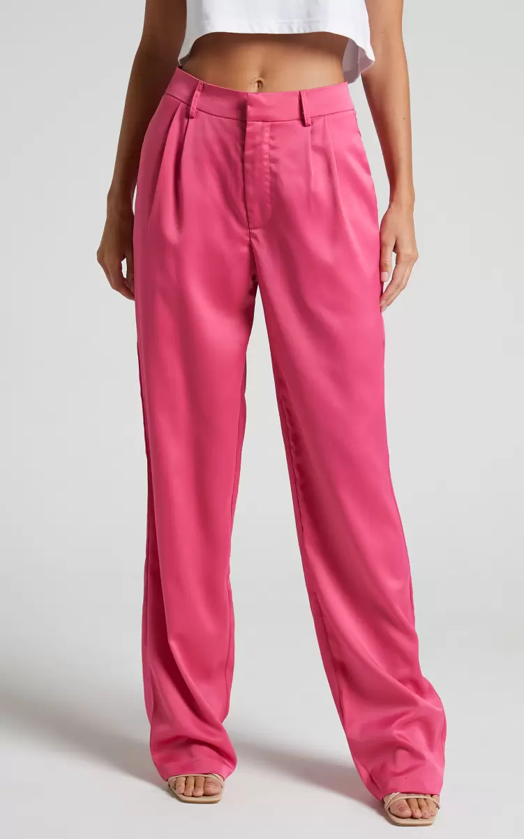 Women Showpo Jannie Pants - High Waist Tailored Pants In Pink Pants - 3