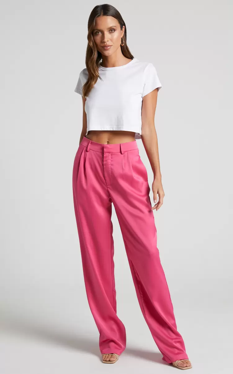 Women Showpo Jannie Pants - High Waist Tailored Pants In Pink Pants