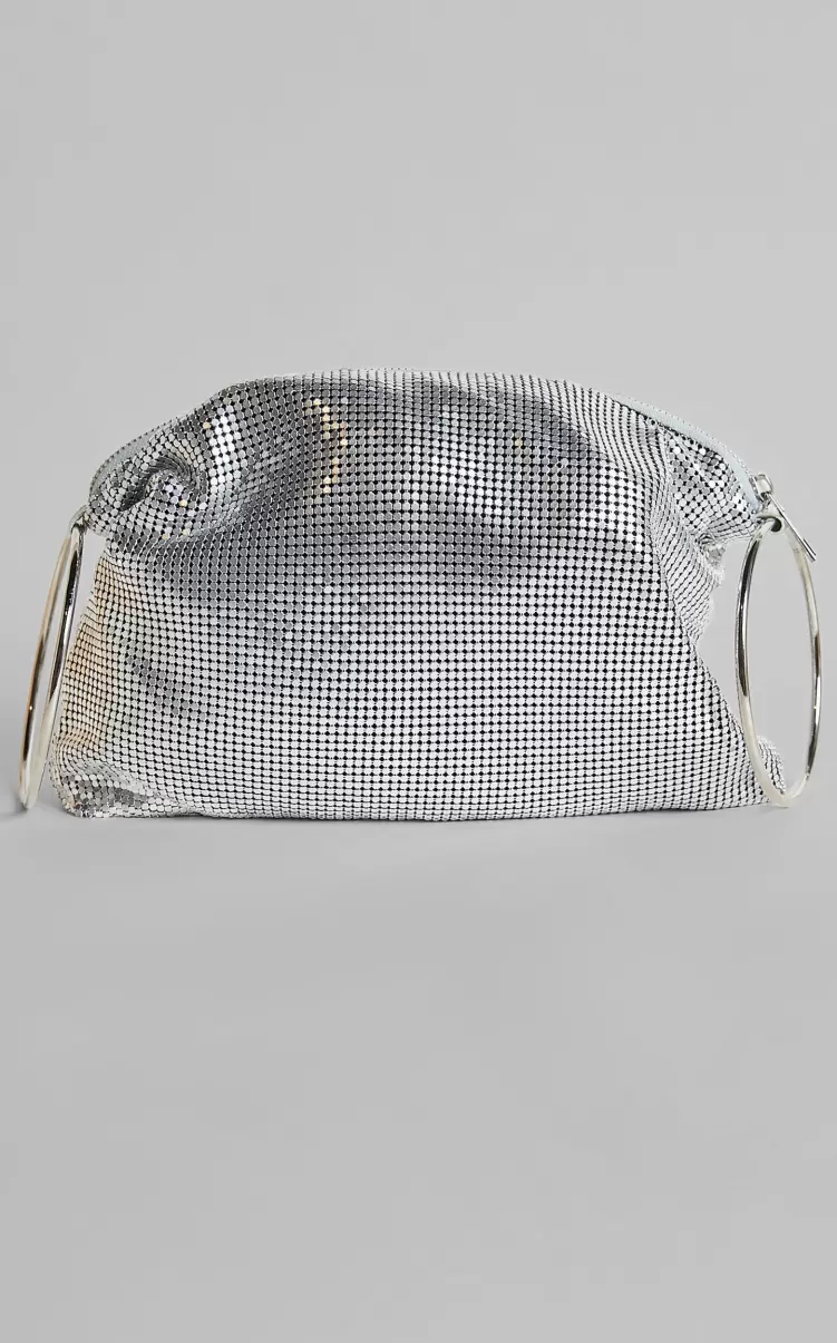 Women Showpo Prague Chain Mesh Ring Handle Handbag In Silver Bags - 1
