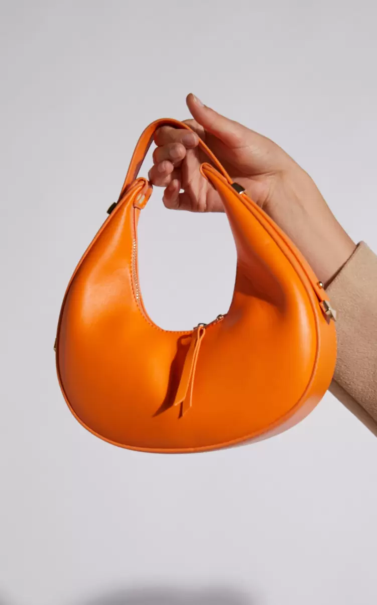 Bags Women Showpo Atlanta Half Moon Shoulder Bag In Orange - 1