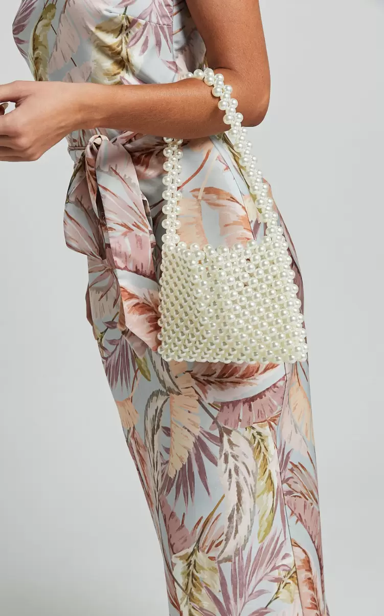 Monaco Pearl Beaded Bag In Cream Women Bags Showpo - 2