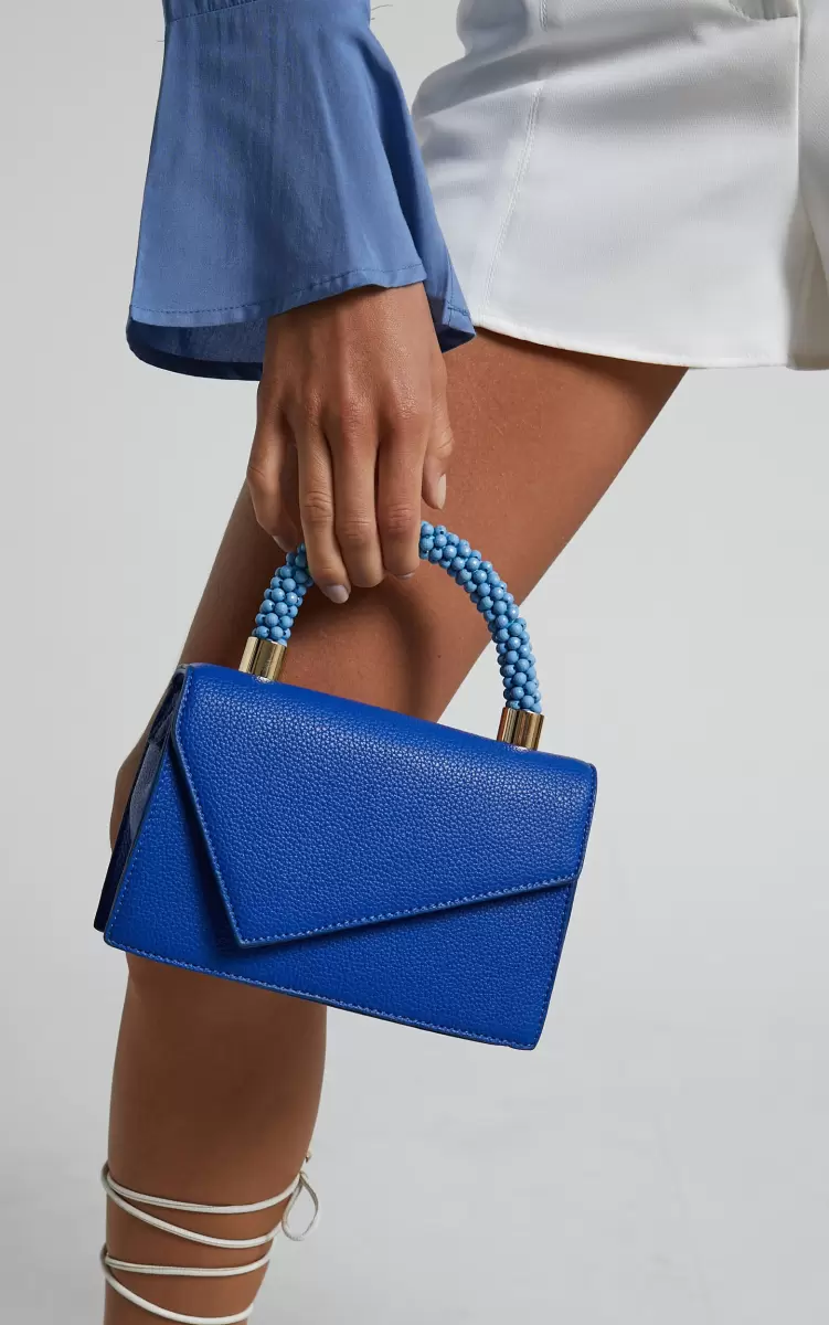 Women Showpo Rhemie Beaded Top Handle Bag In Blue Bags - 2