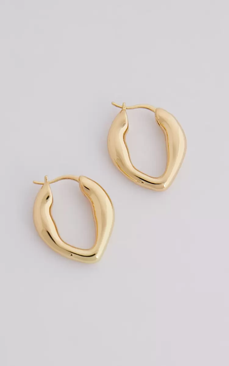 Lejia Irregular Shape Hoop Earrings In Gold Women Earrings Showpo - 1