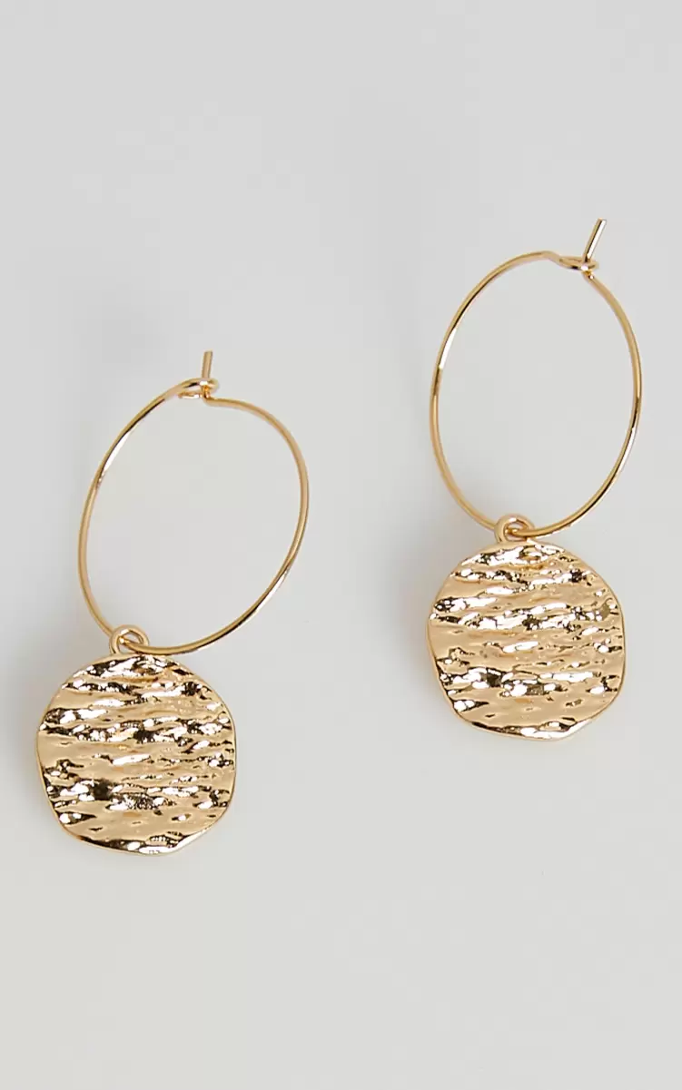 Women Earrings Golden Sunrise Hoops In Gold Showpo - 1