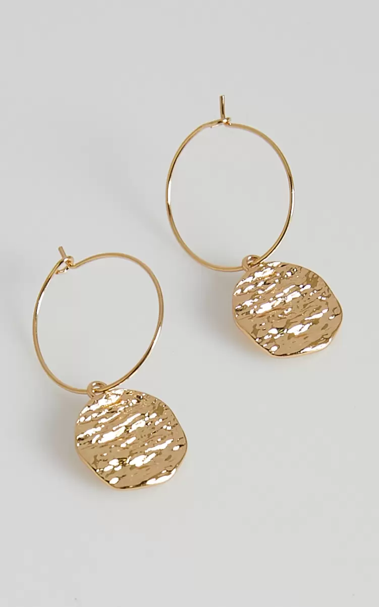 Women Earrings Golden Sunrise Hoops In Gold Showpo - 3