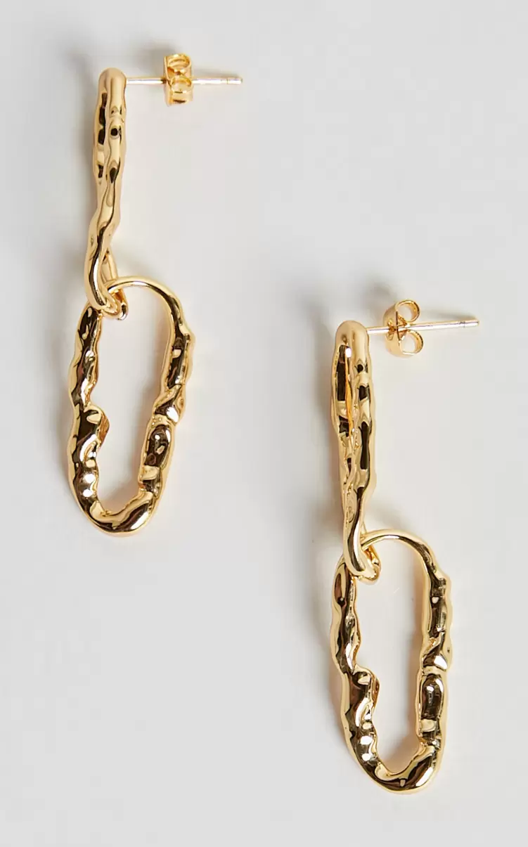 Women Alfonsina Chain Drop Earrings In Gold Showpo Earrings - 3