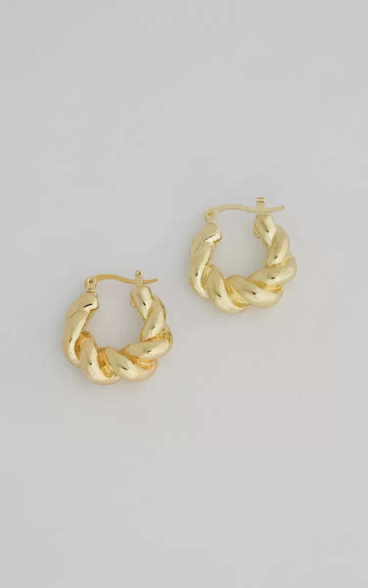 Earrings Women Kharly Earrings - Twist Hoop Earrings In Gold Showpo - 3