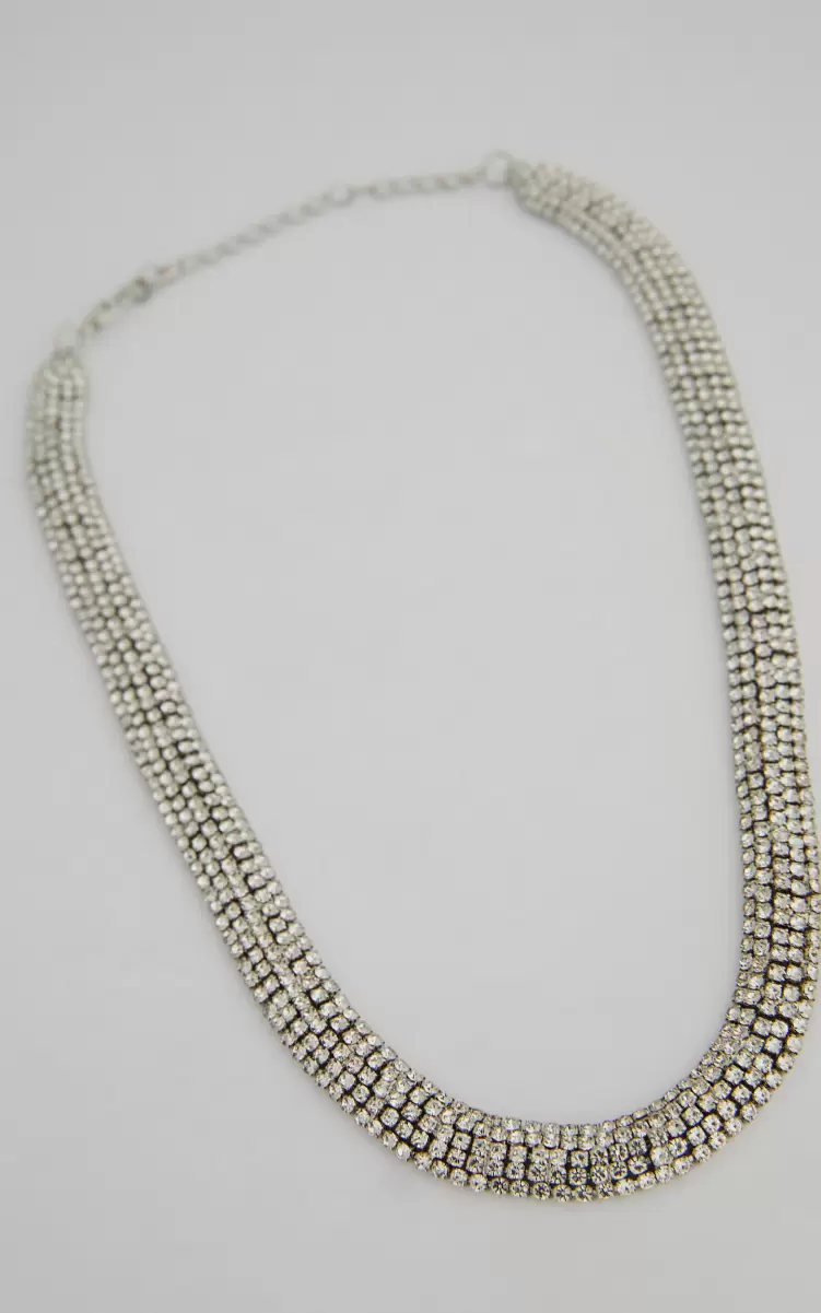 Guenloie Diamante Choker Necklace In Silver Women Showpo Necklaces - 3