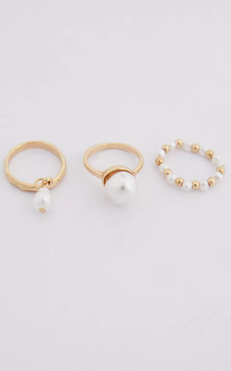 Letisha Multipack Ring Set In Gold And Pearl Showpo Rings Women - 1