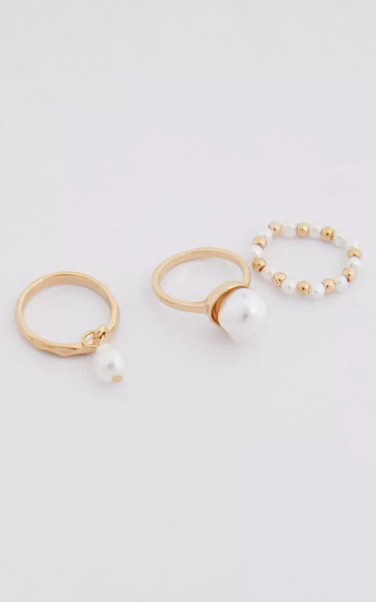 Letisha Multipack Ring Set In Gold And Pearl Showpo Rings Women - 2