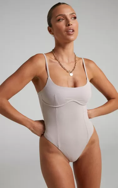 Showpo Basics Daramie Bodysuit - Underbust Detail Bodysuit In Sand Women