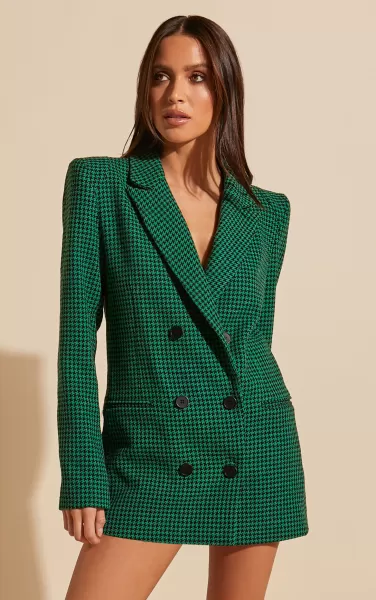 Blazers Showpo Toula Blazer - Longline Double Breasted Blazer In Green & Black Women