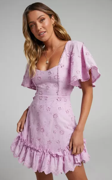 Fancy A Spritz Mini Dress - Square Neck Dress In Lilac Showpo Curve Clothes Women