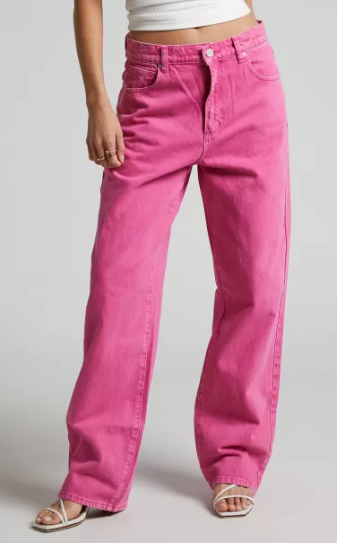 Abrand - A Slouch Jean Super Pink Stoned Jeans In Super Pink Showpo Women Denim