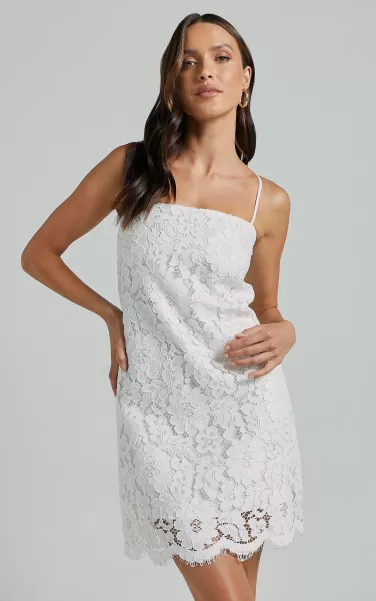 Dresses Showpo Cera Mini Dress -  Strappy Lace Slip In White Women
