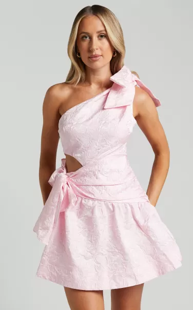 Women Mathilda Mini Dress - Cut Out Side Wrap Dress In Pink Showpo Dresses