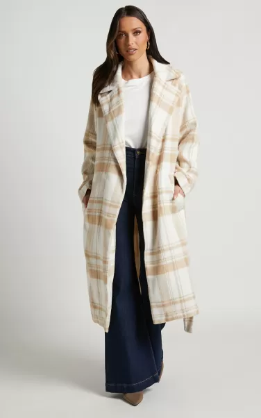 Women Jackets & Coats Phagie Coat - Wrap Coat In Cream Showpo