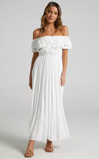 Notre Dame Midi Dress - Off Shoulder Dress In White Showpo Maternity Clothes Women