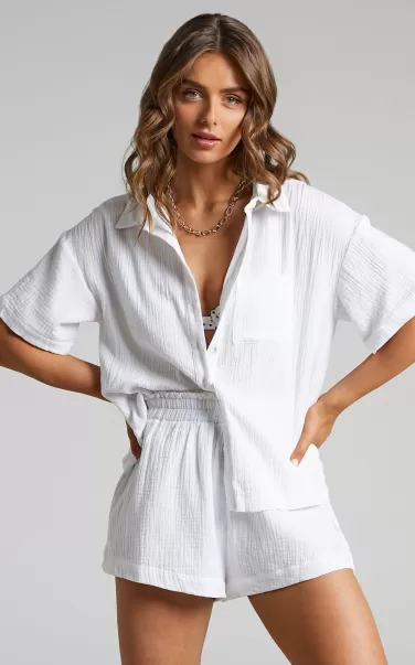 Women Modest Clothing Showpo Donita Top - Button Up Shirt Top In White