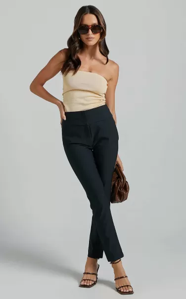 Showpo Women Hailey - High Waisted Trouser In Black Modest Clothing
