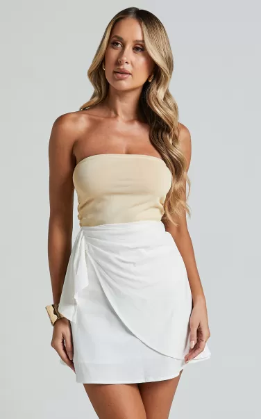 Teah Mini Skirt - Frill Wrap Skirt In White Skirts Women Showpo
