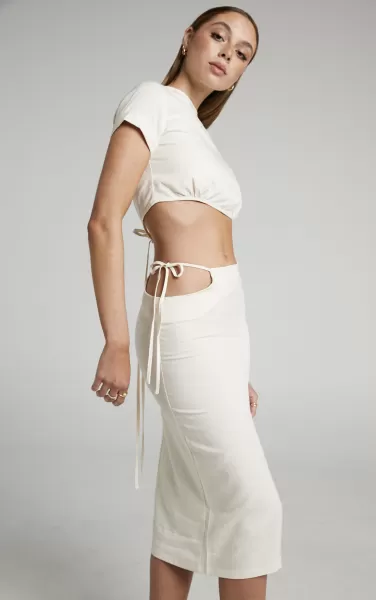 Women Skirts Showpo Lioness - Fazio Midi Skirt In Off White