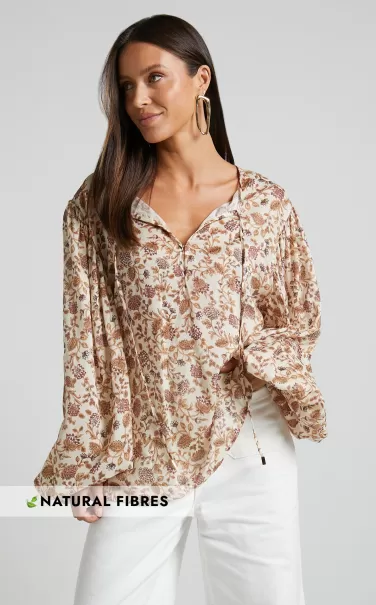 Amalie The Label - Symmone Puff Sleeve Blouse In Maya Floral Showpo Tops Women