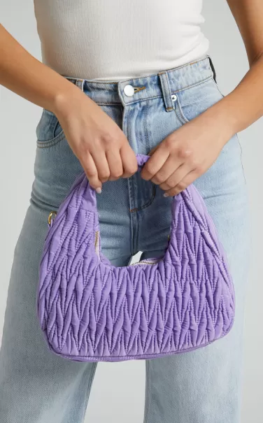 Madrid Quilted Shoulder Bag In Purple Bags Showpo Women