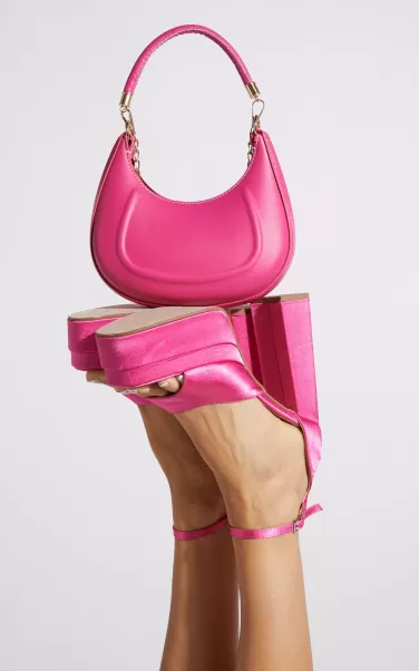 Bags Women Showpo Demetria Bag - Half Moon Two Strap Bag In Pink
