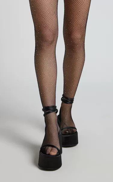Women Riesz Diamante Fishnet Stockings In Diamante Socks & Tights Showpo