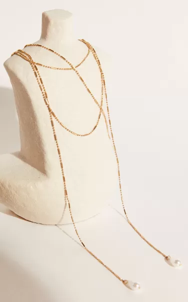 Showpo Women Necklaces Crystalina Necklace In Gold