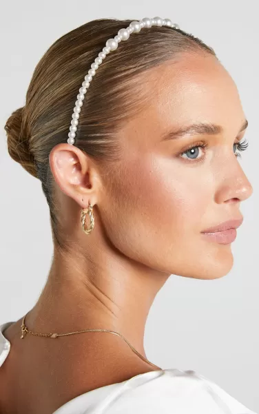 Showpo Women Bridal Accessories Marlina Pearl Headband In Pearl